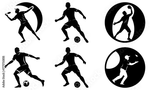 Dynamic athletes in action capture the thrill of sport for powerful athletic branding and energetic designs