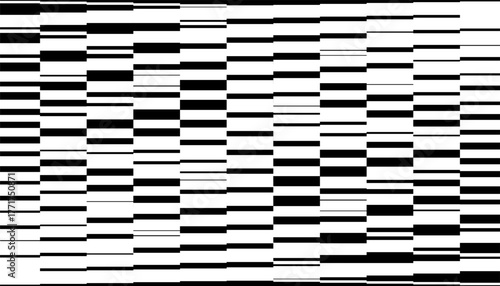 Black and white abstract geometric pattern with sporty motion effect for modern background and design element. Vector Format Illustration 