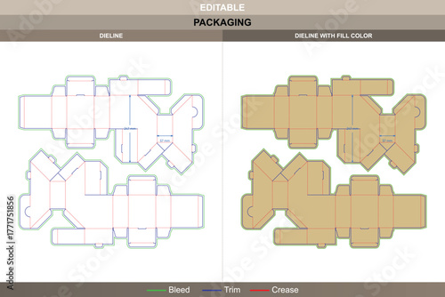 Homeobox packaging dieline designed with refined vector base smooth printing arrangement and organized die line guidance that builds a compact and elegant package