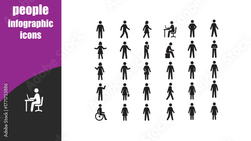 people infographic icons	
