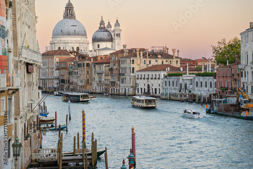 Venice at Sunset with Gondolas on the Grand Canal