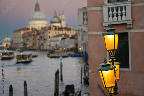 Venice at Sunset with Gondolas on the Grand Canal