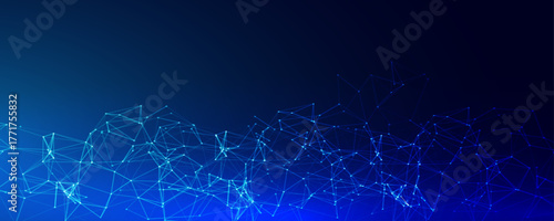 Digital technology cyberspace futuristic background, modern blue tech abstract design graphic neon light effect.
