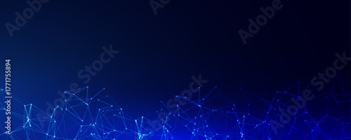 Digital technology cyberspace futuristic background, modern blue tech abstract design graphic neon light effect.

