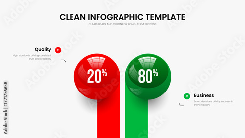 Enterprise Solution Slideshow Design Vector Illustration. Investor Briefing 2 Element Diagram Frame Layout. Product Proposal Two Step Infographic Presentation Template.