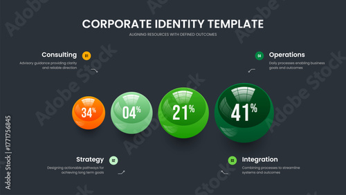 Business Proposal Four Option Diagram Presentation Layout. Minimal Campaign 4 Element Infographic Frame Template. Clean Planning Slide Design Vector Illustration.
