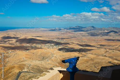 View to Valle de Santa Ines from Mirador Morro Velosa Betancuria Antigua Fuerteventura Canary Islands Spain