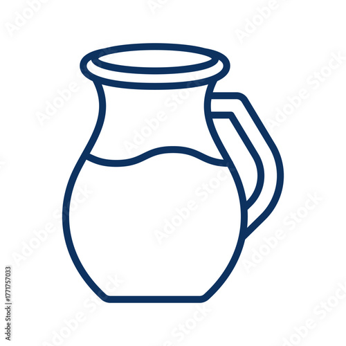 Milk Jug Icon. Simple Line Symbol of Classic Dairy Container Representing Natural Liquid Product, Freshness, and Traditional Nutrition.
