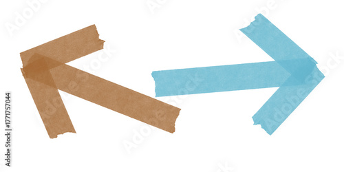 Two directional arrows pointing in opposite directions isolated on transparent background