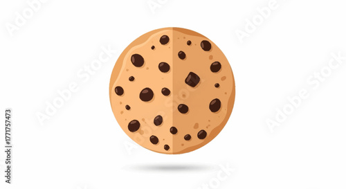 Enjoy a delicious chocolate chip cookie perfect for sweet treats, baking projects, or illustrating delectable desserts, ideal for food blogs and cafes!