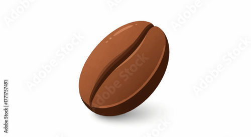 Fresh roasted coffee bean isolated on white, perfect for your morning beverage or cafe branding and advertising, a taste of pure coffee bliss