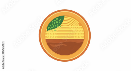 Vibrant bowl of delicious ramen noodles with fresh green garnish and rich broth, perfect for culinary inspiration and food branding.