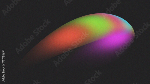 Foto Vibrant Gradient Abstract Shape with Neon Light grainy Texture on Black Backgrou