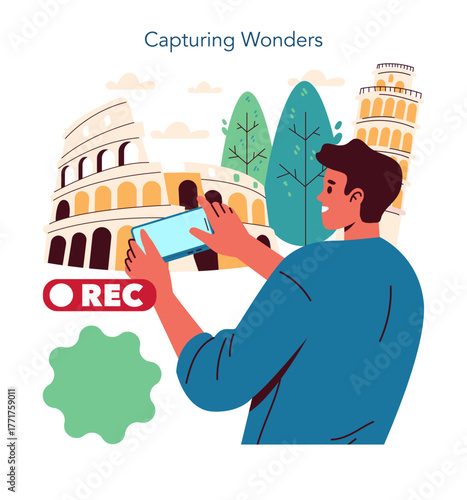 Capturing Famous Landmarks on Smartphone Vector