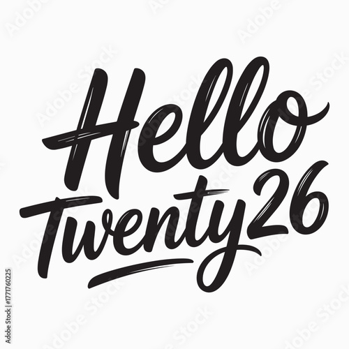 Big Set of 2026 Happy New Year logo text design. 2026 number design template. Collection of 2026 Happy New Year symbols. Vector illustration with black labels isolated on white background.