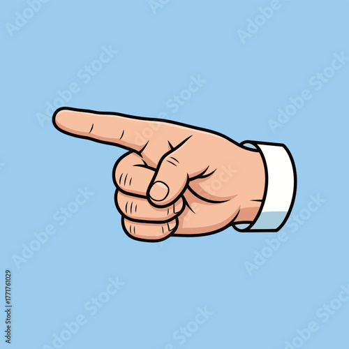 Hand Pointing Leftward Direction Gesture Vector Illustration