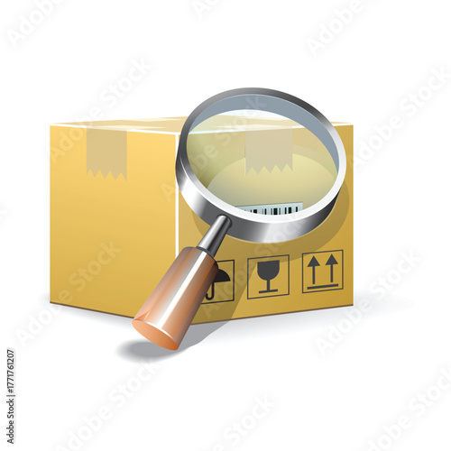 Package inspection, shipment check, logistics concept