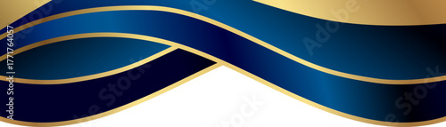 Luxury navy blue and gold foil corner border with elegant metallic crest gold border, smooth gradient arc and ribbon trim, perfect for premium packaging, invitations, labels and graphic templates.