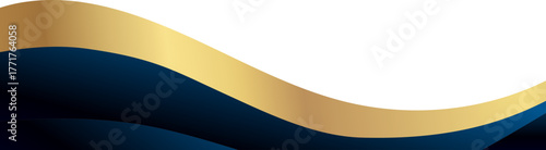 Luxury navy blue and gold foil corner border with elegant metallic velvet gold curve, smooth gradient arc and ribbon trim, perfect for premium packaging, invitations, labels and graphic templates.