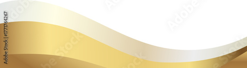 Elegant soft gold and champagne foil wave corner border with smooth metallic clean edge trim, ideal for luxury invitations, packaging, labels, and premium graphic templates.