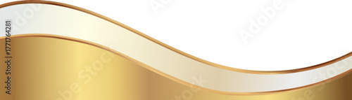 Elegant soft gold and champagne foil wave corner border with smooth metallic bright gold border, ideal for luxury invitations, packaging, labels, and premium graphic templates.