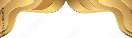 Elegant soft gold and champagne foil wave corner border with smooth metallic soft glow border, ideal for luxury invitations, packaging, labels, and premium graphic templates.