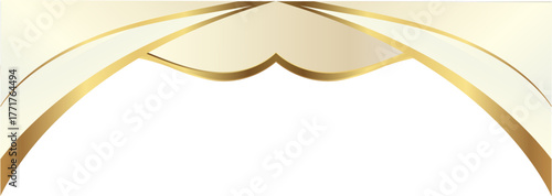 Elegant soft gold and champagne foil wave corner border with smooth metallic lustrous corner sweep, ideal for luxury invitations, packaging, labels, and premium graphic templates.