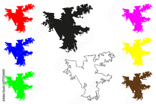 Akure city (Federal Republic of Nigeria, Ondo State) map vector illustration, scribble sketch Akure Olóyemekun map