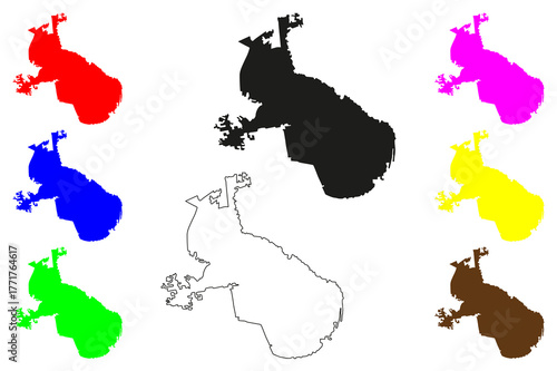 Asaba city (Federal Republic of Nigeria, Delta State) map vector illustration, scribble sketch Ahaba map