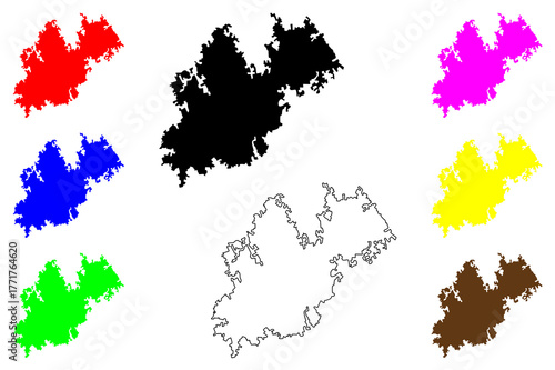 Awka city (Federal Republic of Nigeria, Anambra State) map vector illustration, scribble sketch Oka map