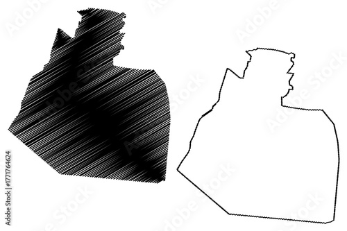 Muthanna Governorate (Republic of Iraq, Governorates of Iraq) map vector illustration, scribble sketch Al Muthanna Province map