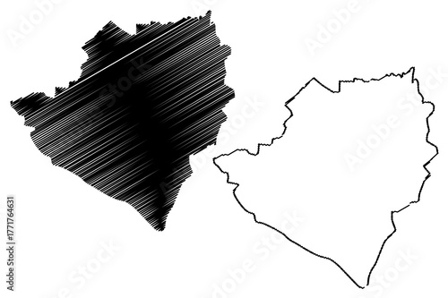 Kirkuk Governorate (Republic of Iraq, Governorates of Iraq) map vector illustration, scribble sketch At-Ta mim Province map