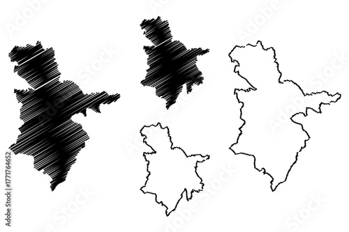 Sulaymaniyah Governorate (Republic of Iraq, Governorates of Iraq) map vector illustration, scribble sketch Sulaymaniyah Province map