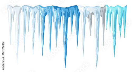 Colorful winter icicles decorative element for seasonal design