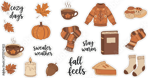 Cozy Autumn Vibes A Collection of Fall-Themed Illustrations for Warm and Inviting Designs