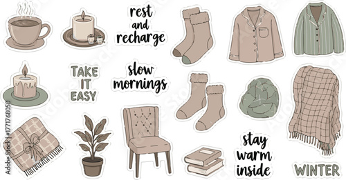 Cozy and Relaxing Hygge Lifestyle Elements A Collection of Comforting Objects for Peaceful Moments