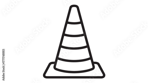 Traffic cone illustration isolated on white background for safety and caution