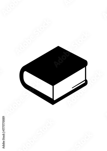 Flat design of a book vector in black and white perfect for apps, website, logo or sign 