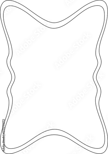 Distorted square contour frame merging geometric symmetry with fluid organic irregularity.