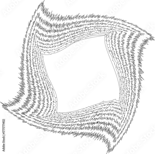 Spiral configuration shaped by organically flowing contour waves creating rhythmic distortion.