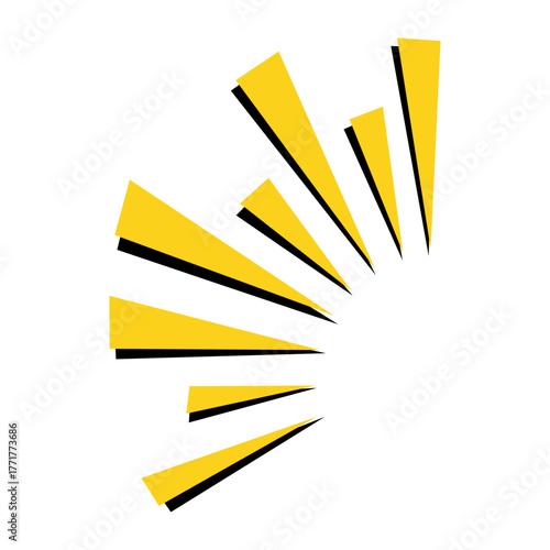 Yellow abstract sunburst with radiating light rays