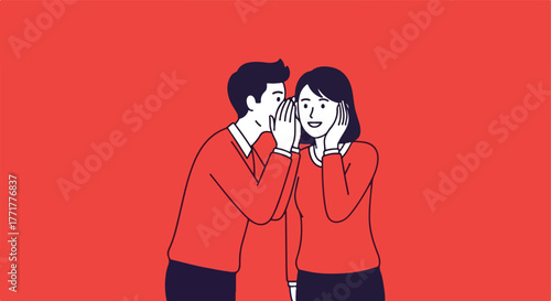 Man whispering to woman