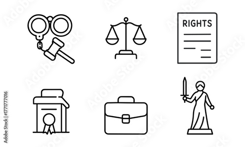 Law and rights line icon ,justice, legal, protection, court