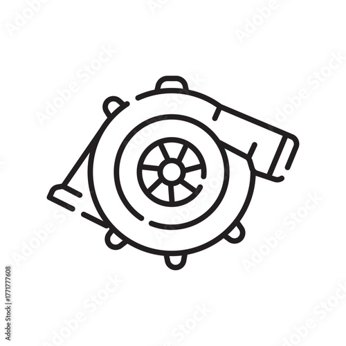 turbine black line icon. Vector isolated element