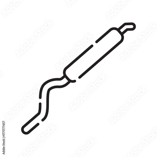 muffler black line icon. Vector isolated element