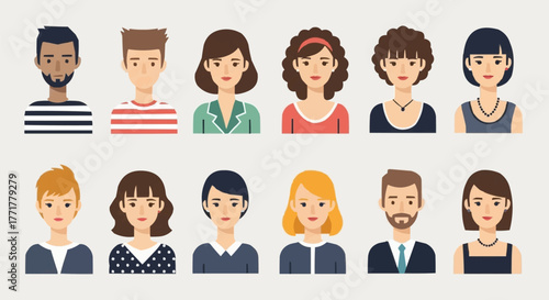 Diverse collection of stylized human portraits representing various individuals and personalities.