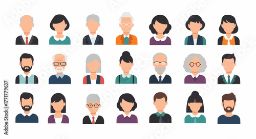 Diverse collection of stylized human portraits representing various individuals and demographics.