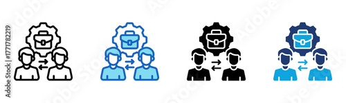 Employee Turnover icon Multi Style Vector Illustration