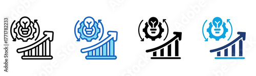 Process Improvement icon Multi Style Vector Illustration