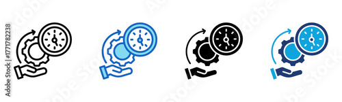 Time Management icon Multi Style Vector Illustration